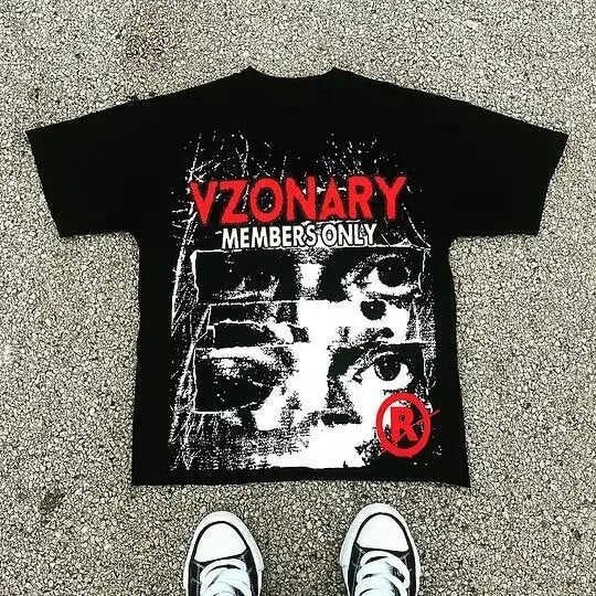 Y2K Taktisches Militär-Grafik-Unisex-Oversize-Streetwear-Baumwoll-T-Shirt