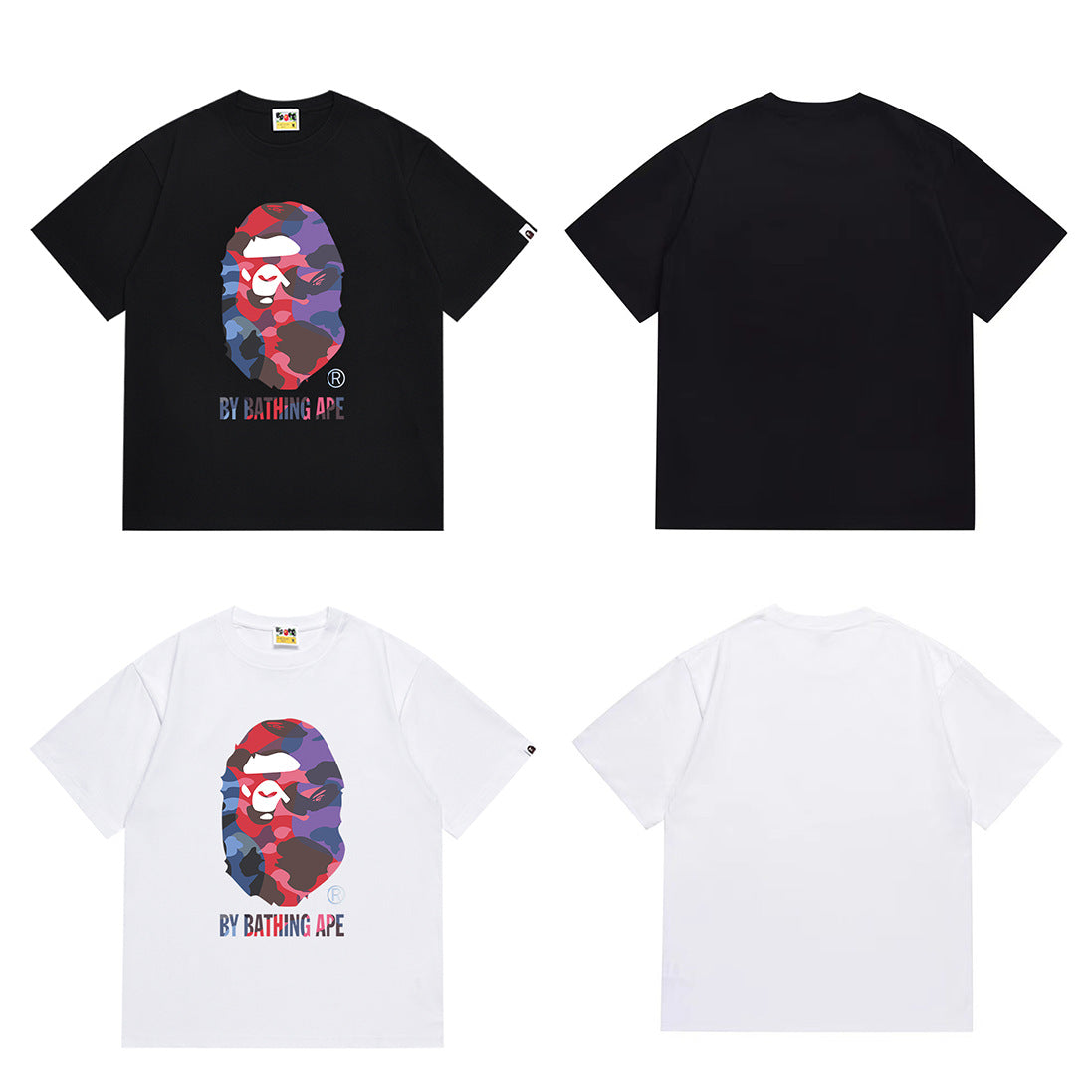 BAPE Ape Head Graphic Print Short Sleeve Tee Streetwear Unisex