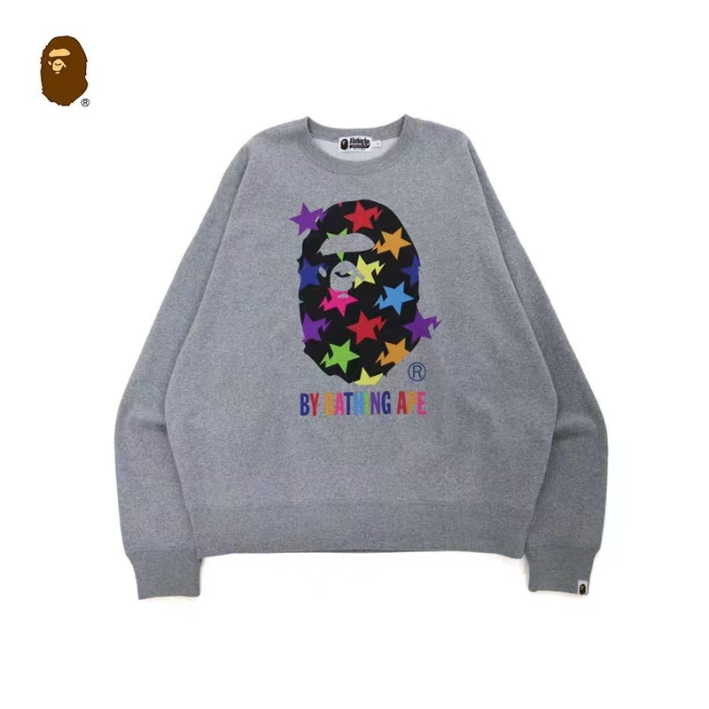Bape Camo Ape Head Graphic Oversized Crewneck Streetwear Unisex