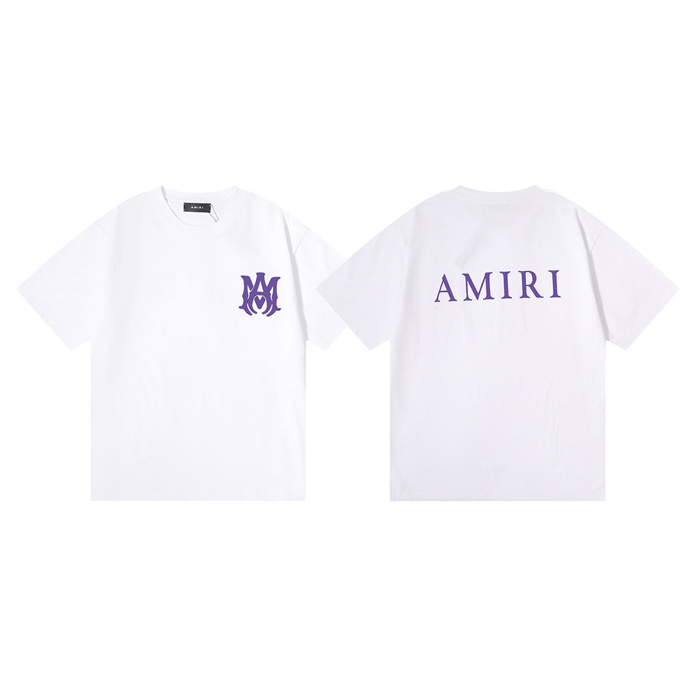 Amiri Rose Skull Letter Graphic Short Sleeve Tee Streetwear Unisex
