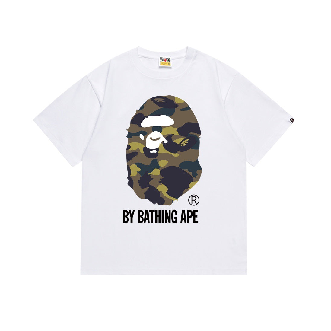 Bape Multi‑Camo Ape Head Graphic Oversized Tee Streetwear Unisex
