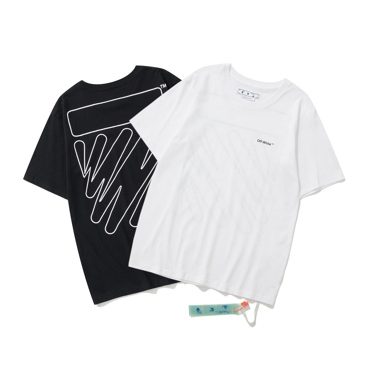 Off‑White Melt Arrow Gradient Splash Ink Crew Neck T‑Shirt Unisex