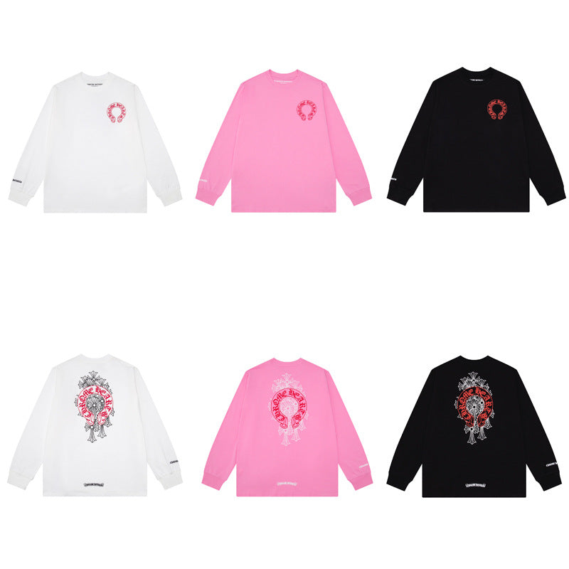 Chrome Hearts Cross Horseshoe Sanskrit Print Long Sleeve Tee Unisex