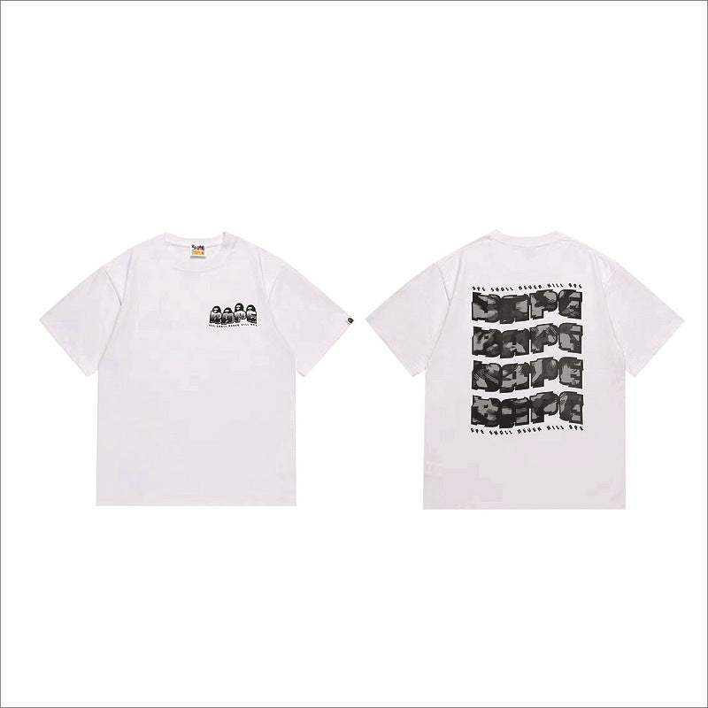 Bape Sakura Floral Graphic Oversized Tee Streetwear Unisex