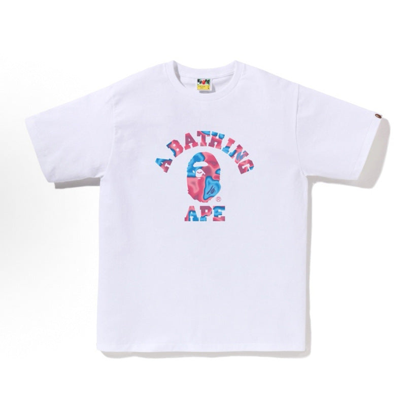 BAPE Ape Head Shark Print Loose Casual Unisex T-Shirt