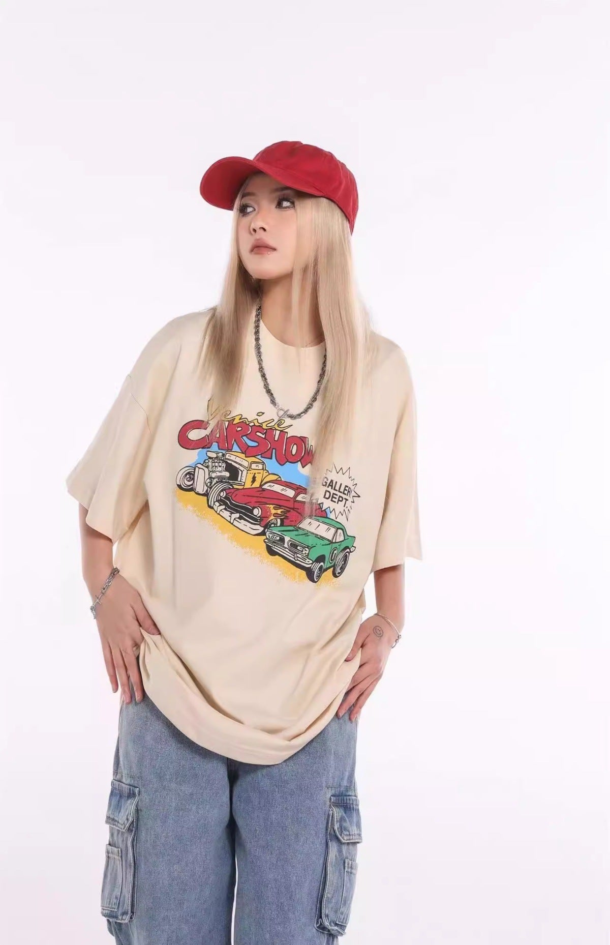 Gallery Dept Vintage Washed Graphic Short Sleeve Tee Streetwear Unisex