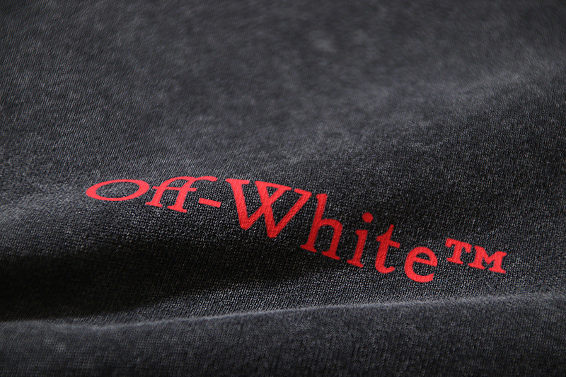 Off White Washed Bacchus Graphic Print Hoodie Unisex