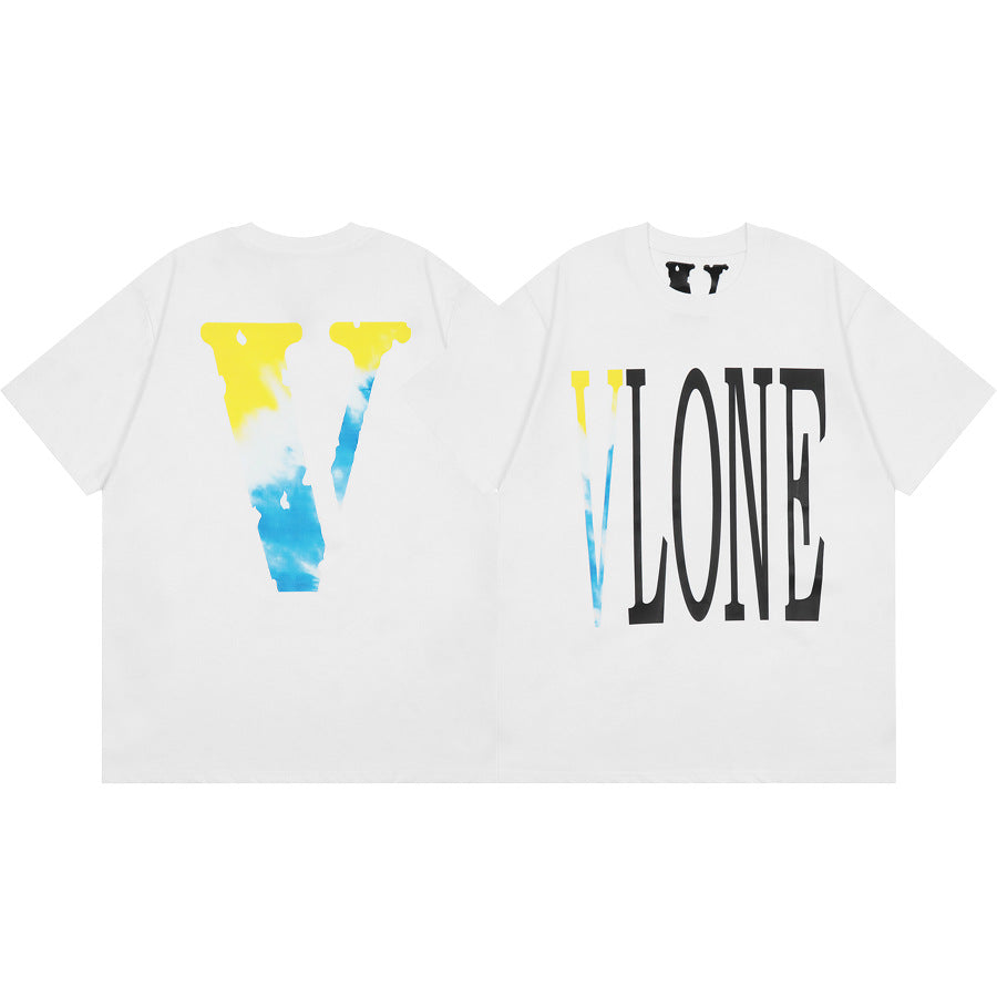 Vlone Big V Letter Graphic Short Sleeve Tee Streetwear Unisex