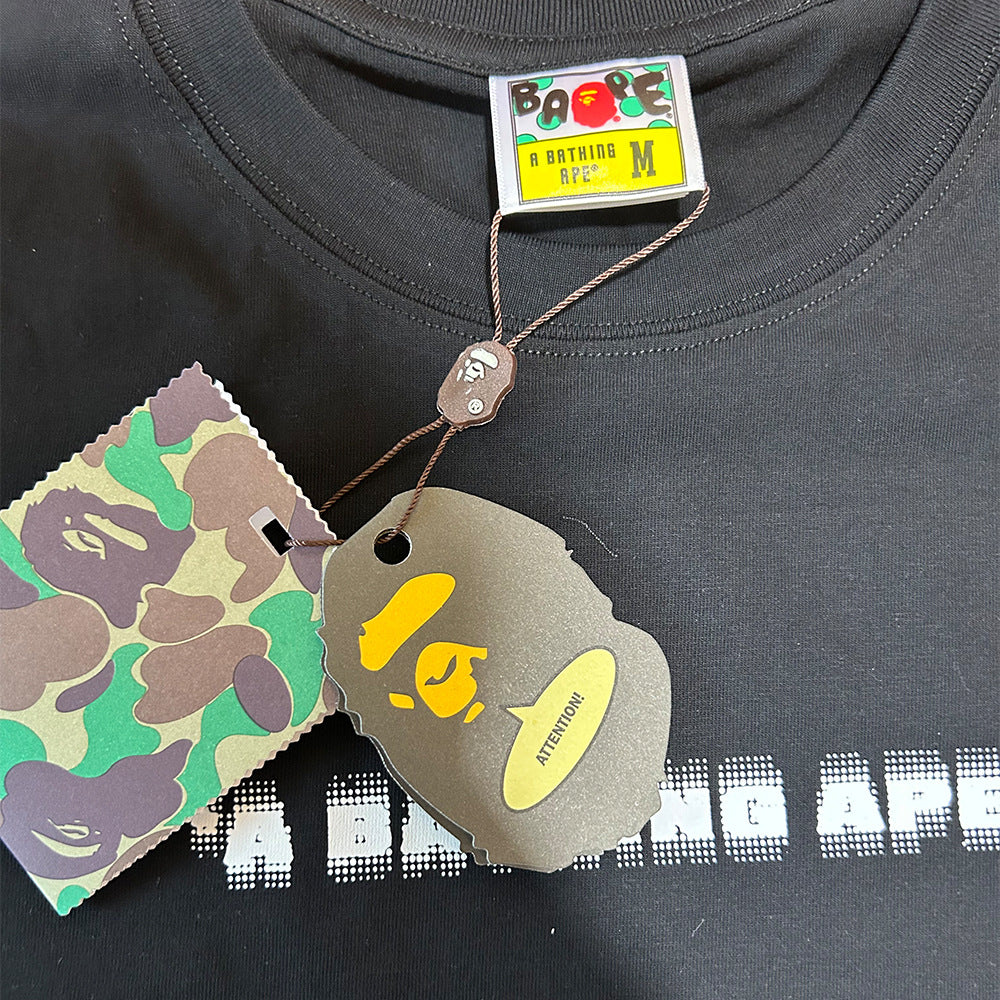 BAPE Shark Ape Head Camo Print Crew Neck Short Sleeve T‑Shirt Unisex