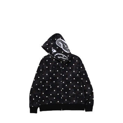 BAPE ABC Dot Shark Black Polka Camo Zip Hoodie