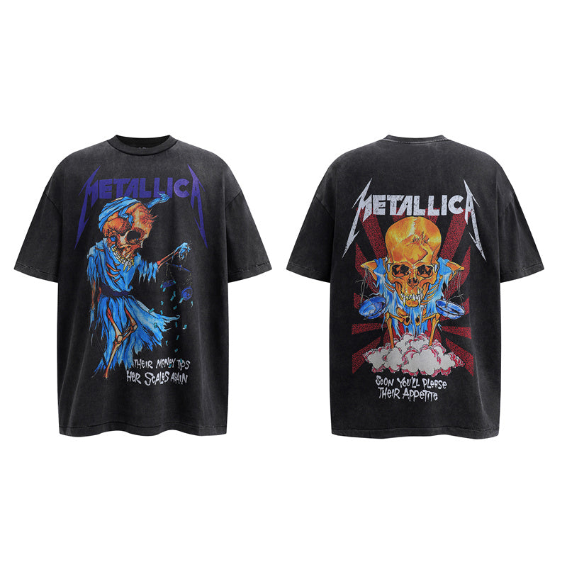 Saint Michael Vintage Washed Distressed Hole Loose Streetwear T-Shirt