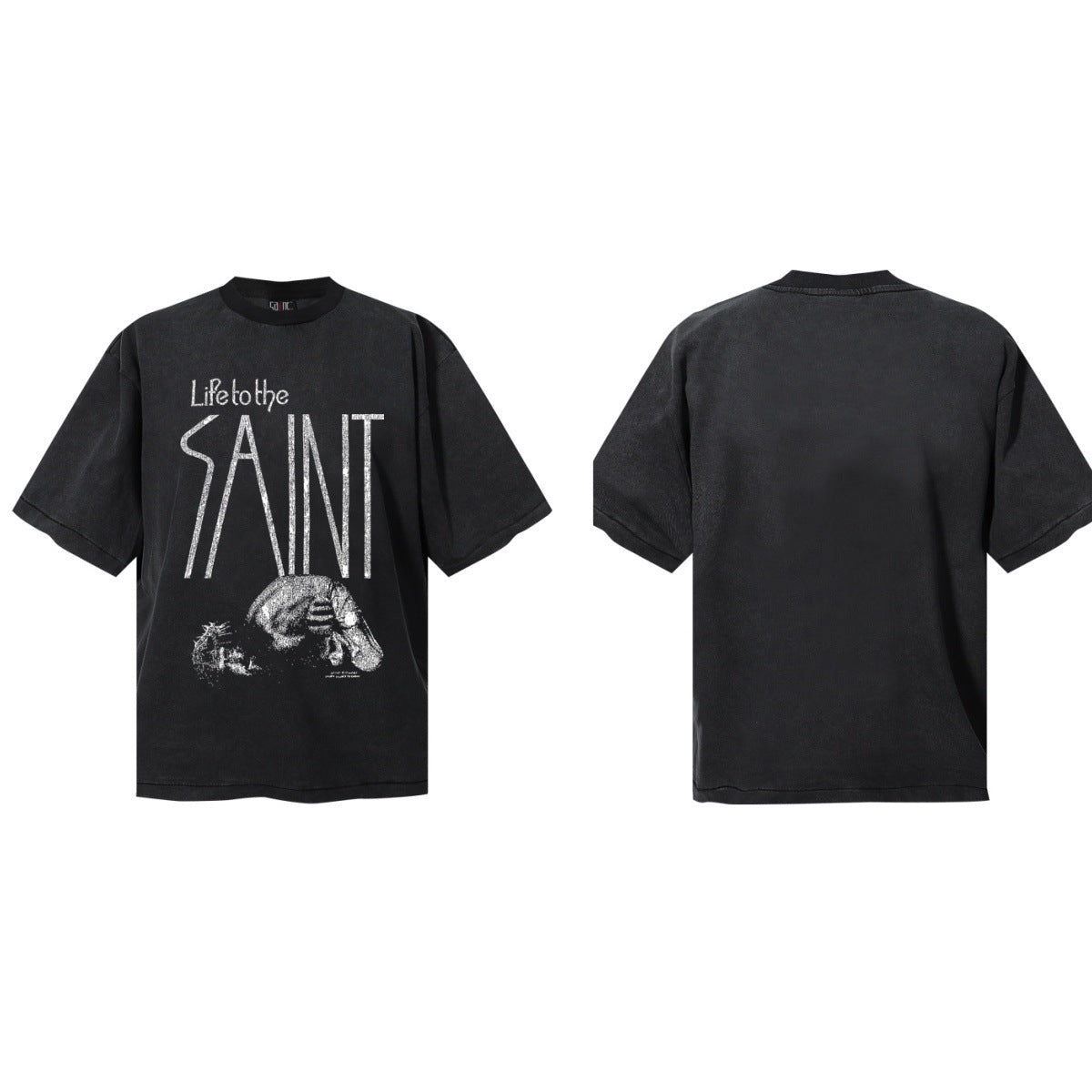 Saint Michael Vintage Washed Graphic Print Loose Streetwear T-Shirt
