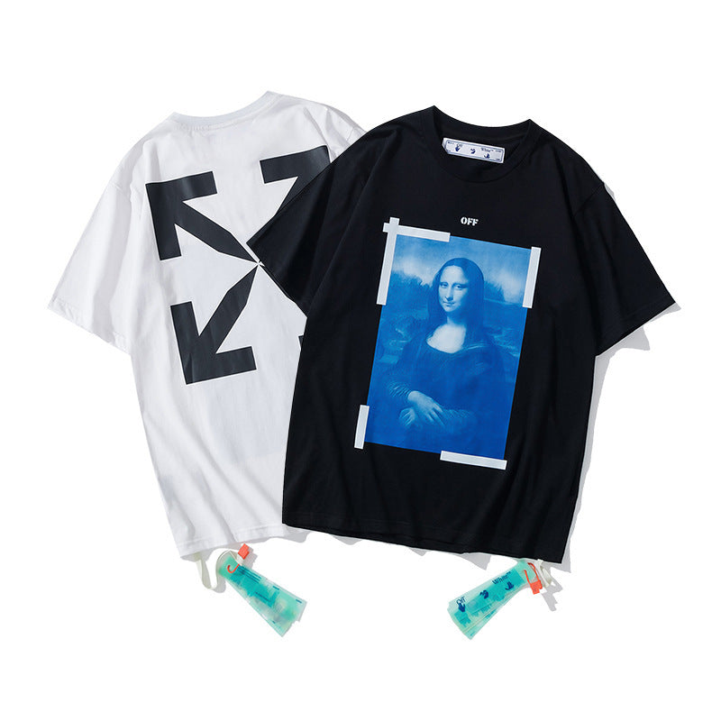 Off‑White Melt Arrow Gradient Splash Ink Crew Neck T‑Shirt Unisex