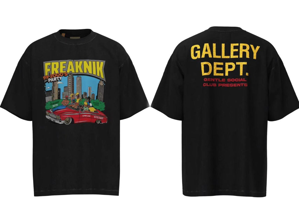 Gallery Dept Vintage Washed Graphic Short Sleeve Tee Streetwear Unisex