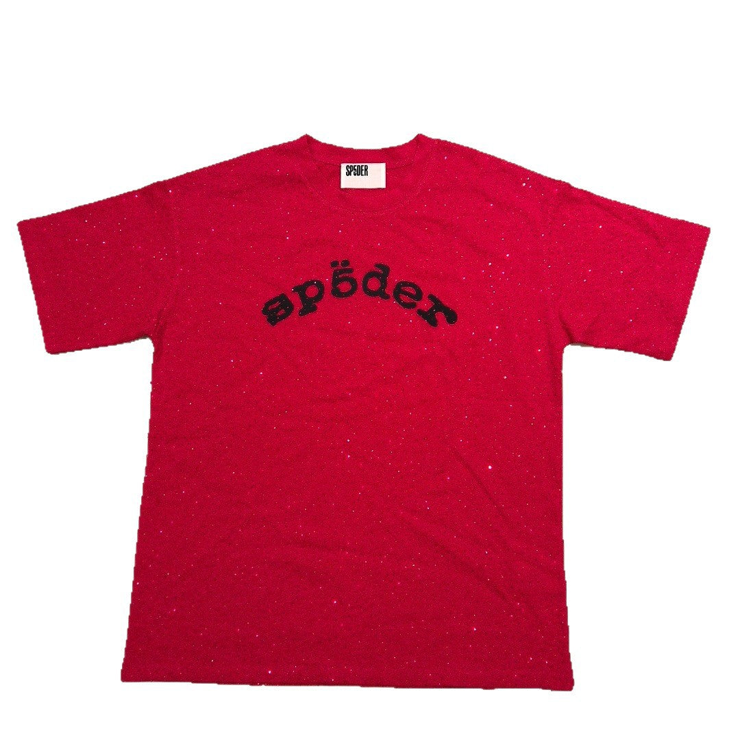 Sp5der Full Rhinestone T-Shirt & Shorts Matching Set