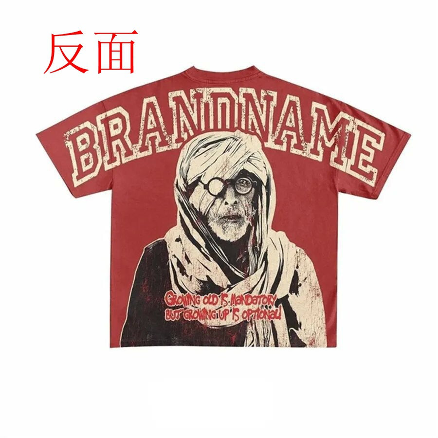 Warzone Studios Style Y2K Doppelseitiges Graffiti Oversized Vintage Baumwoll-T-Shirt