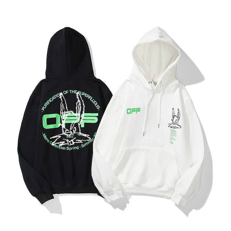 Off White Arrow Graphic Print Hoodie Streetwear Unisex
