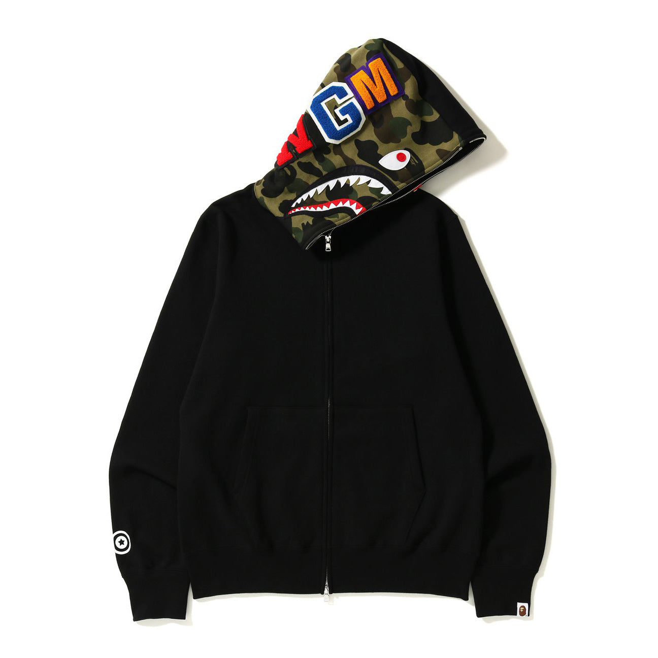 BAPE Shark Camo Print Full Zip Streetwear Hoodie Unisex