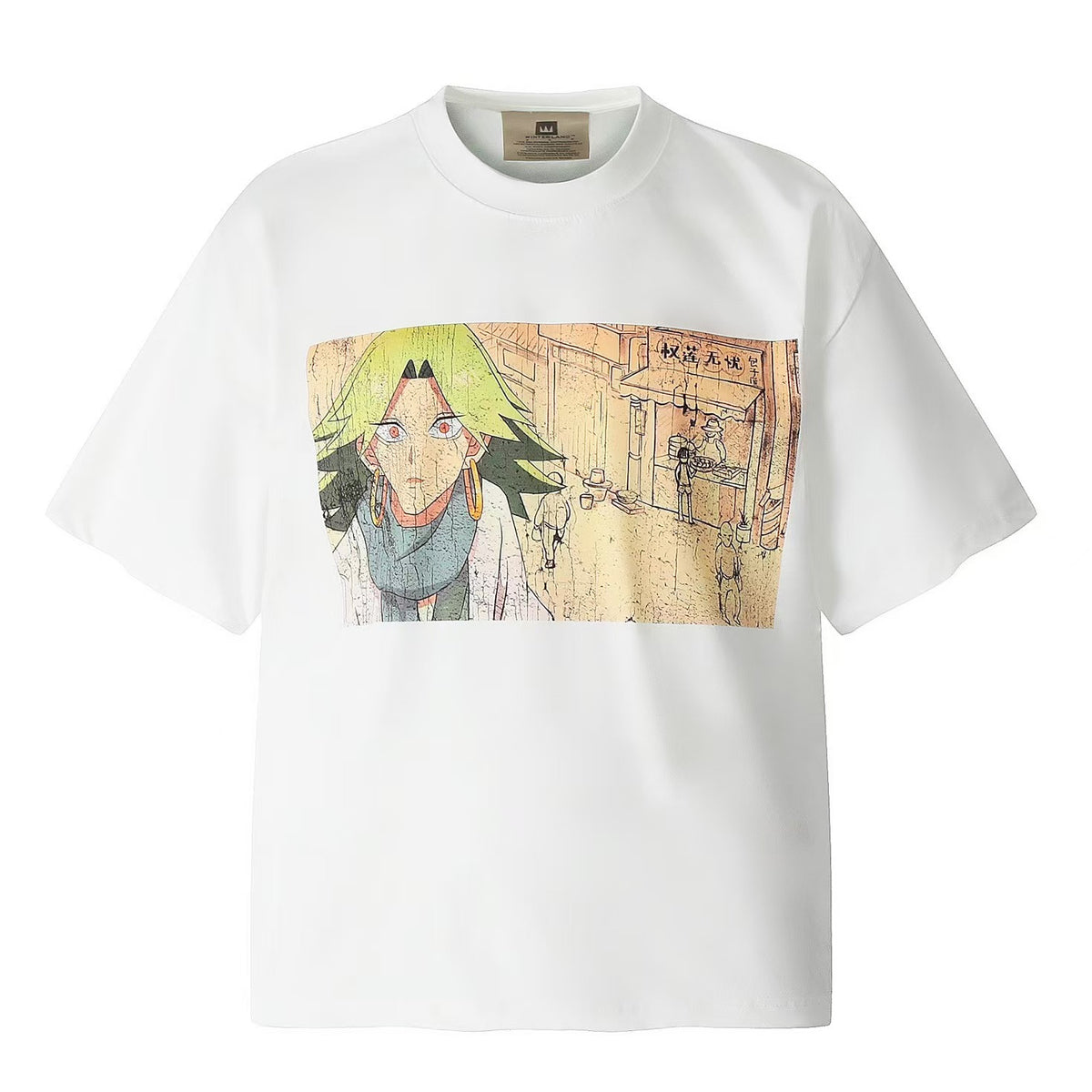 Saint Michael Vintage Washed Multi‑Print Graphic Oversized Tee Street