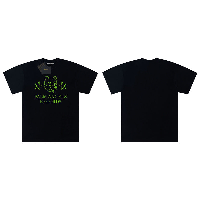 Palm Angels Graphic Print Tee Loose Crew Neck Streetwear T-Shirt