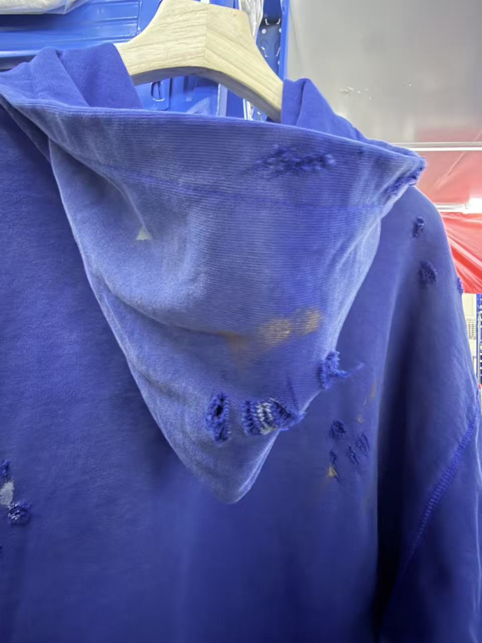 Satoshi Nakamoto Washed Distressed Zip Hoodie Splash Ink Street Jacket