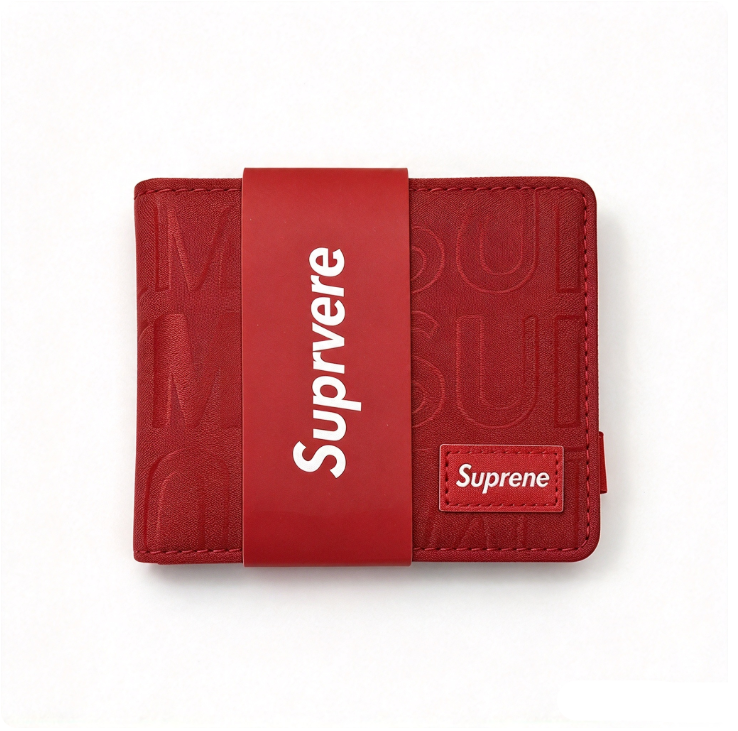 Supreme Allover Woven Logo Bifold Wallet Multicolor Canvas Card Holder