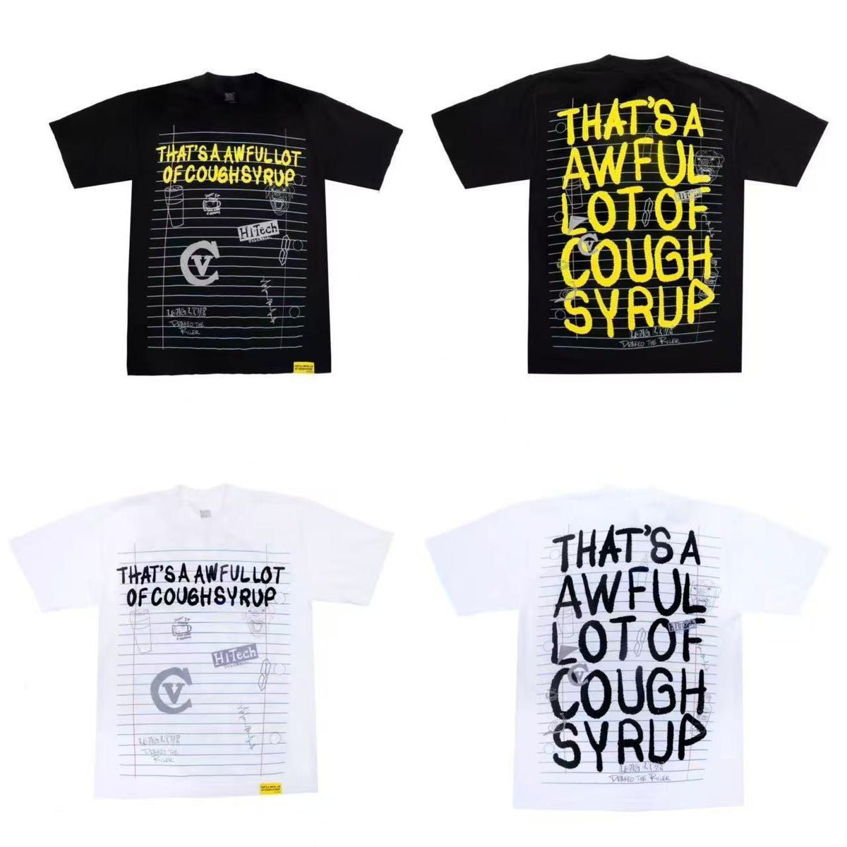 That's A Awful Lot Of Cough Syrup Note Print Loose Short Sleeve Tee