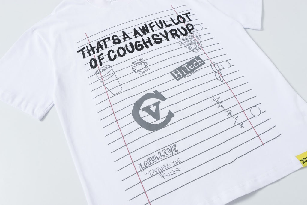 That's A Awful Lot Of Cough Syrup Note Print Loose Short Sleeve Tee