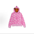 BAPE Lisa Baby Milo ABC Camo Full Zip Hoodie Women Pink Blue