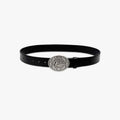 Baroque Oval Buckle Leather Belt Vintage Engraved Waist Belt