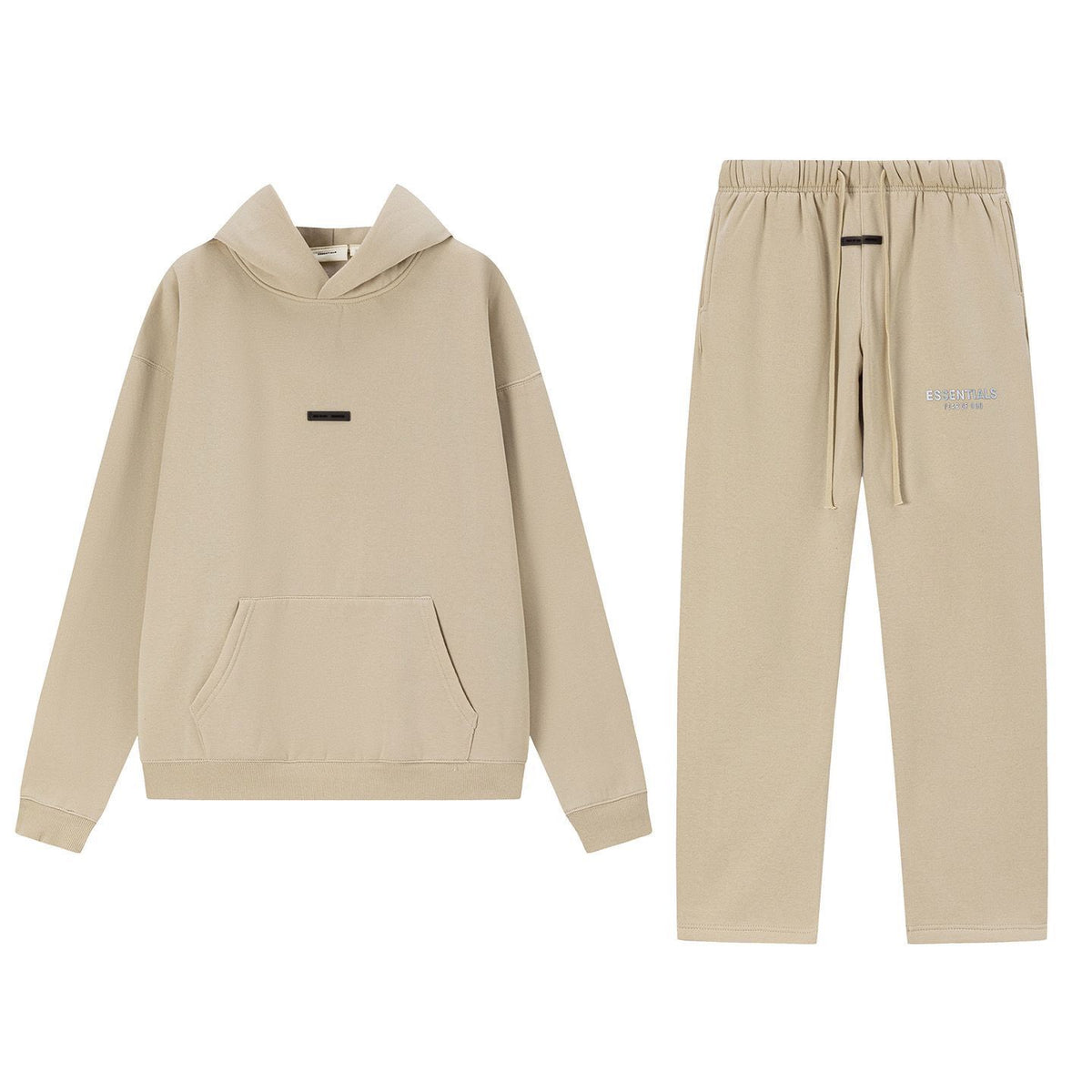 Fear Of God Essentials 3D Silicone Logo Fleece Hoodie Sweatpants Set