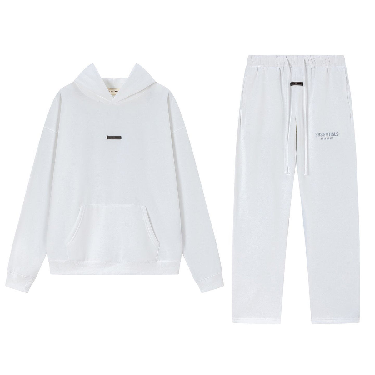 Fear Of God Essentials 3D Silicone Logo Fleece Hoodie Sweatpants Set