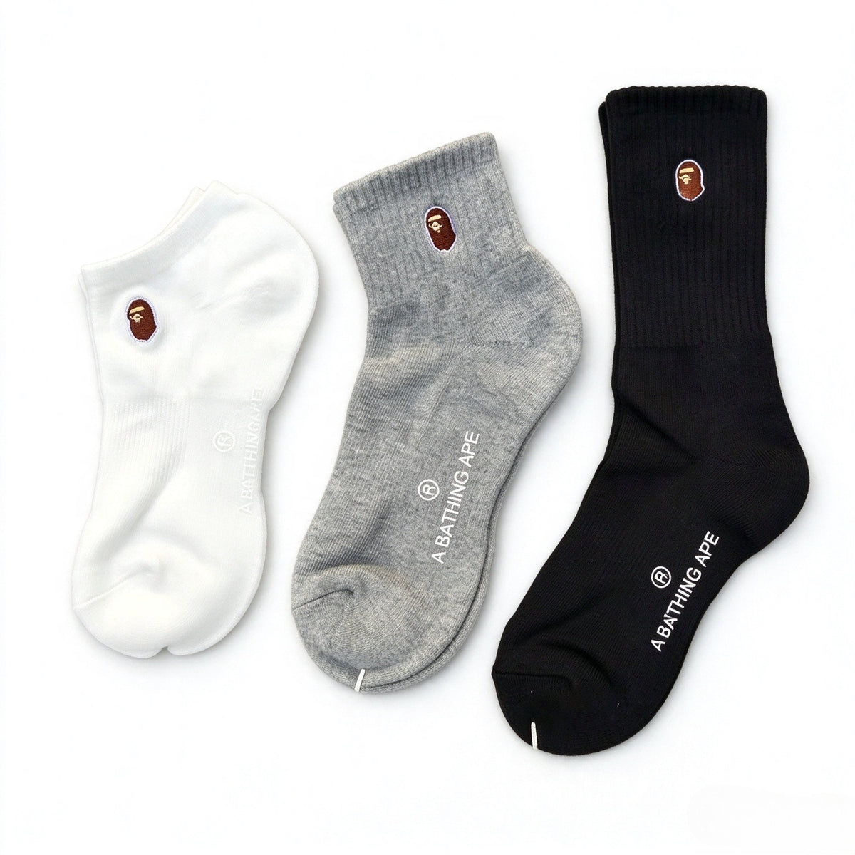 BAPE Ape Head Embroidered Socks
