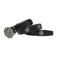 Vintage Punk Skull Mask Buckle Belt Litchi Grain Western Rivet Waist