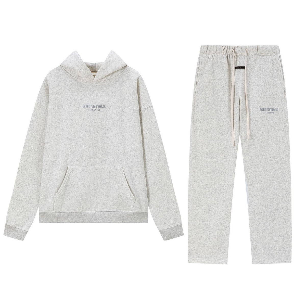 Fear Of God Essentials 3D Silicone Logo Fleece Hoodie Sweatpants Set