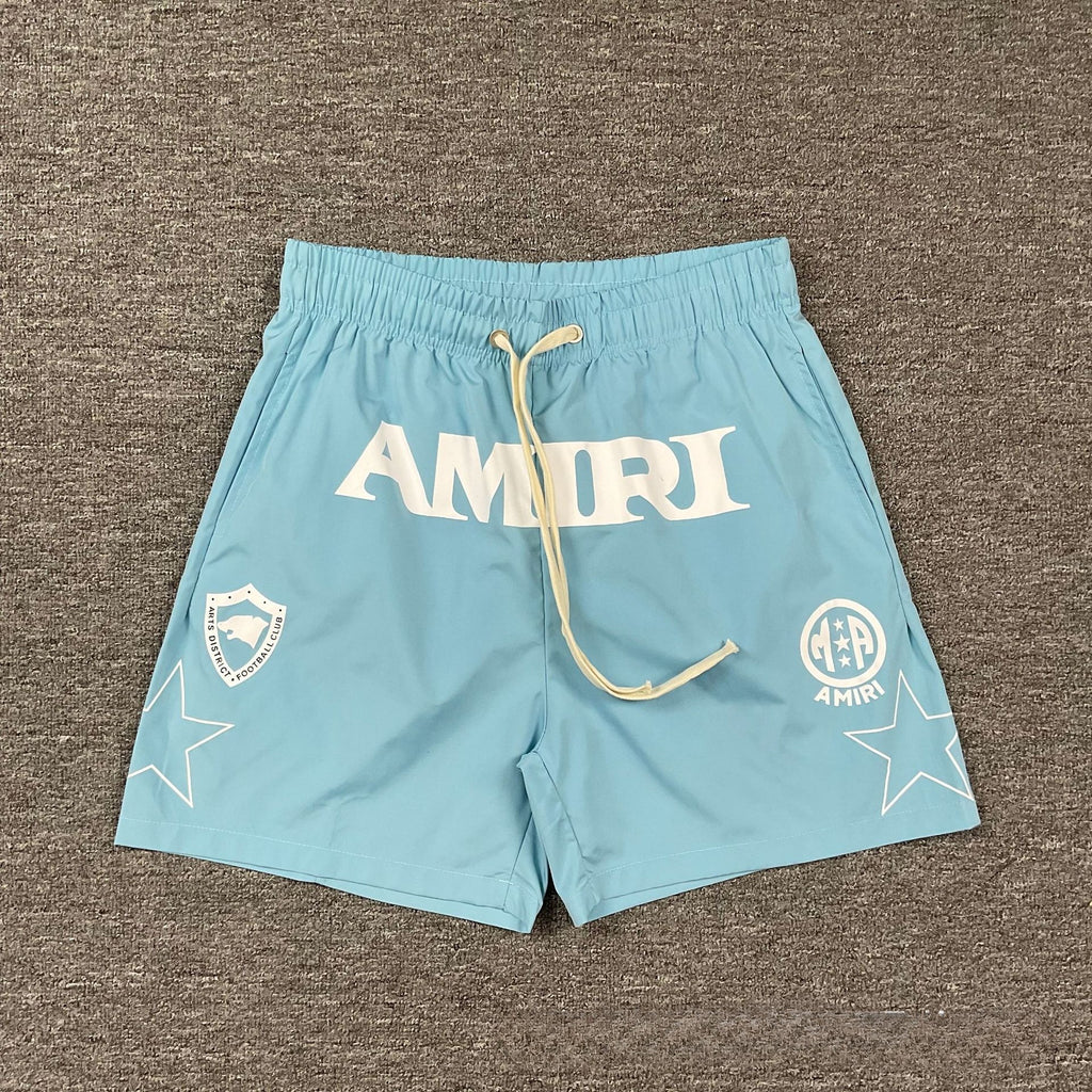 Amiri Star Letter Print Casual Loose Beach Shorts Unisex