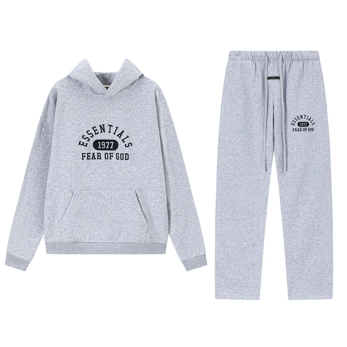 Fear Of God Essentials 3D Silicone Logo Fleece Hoodie Sweatpants Set