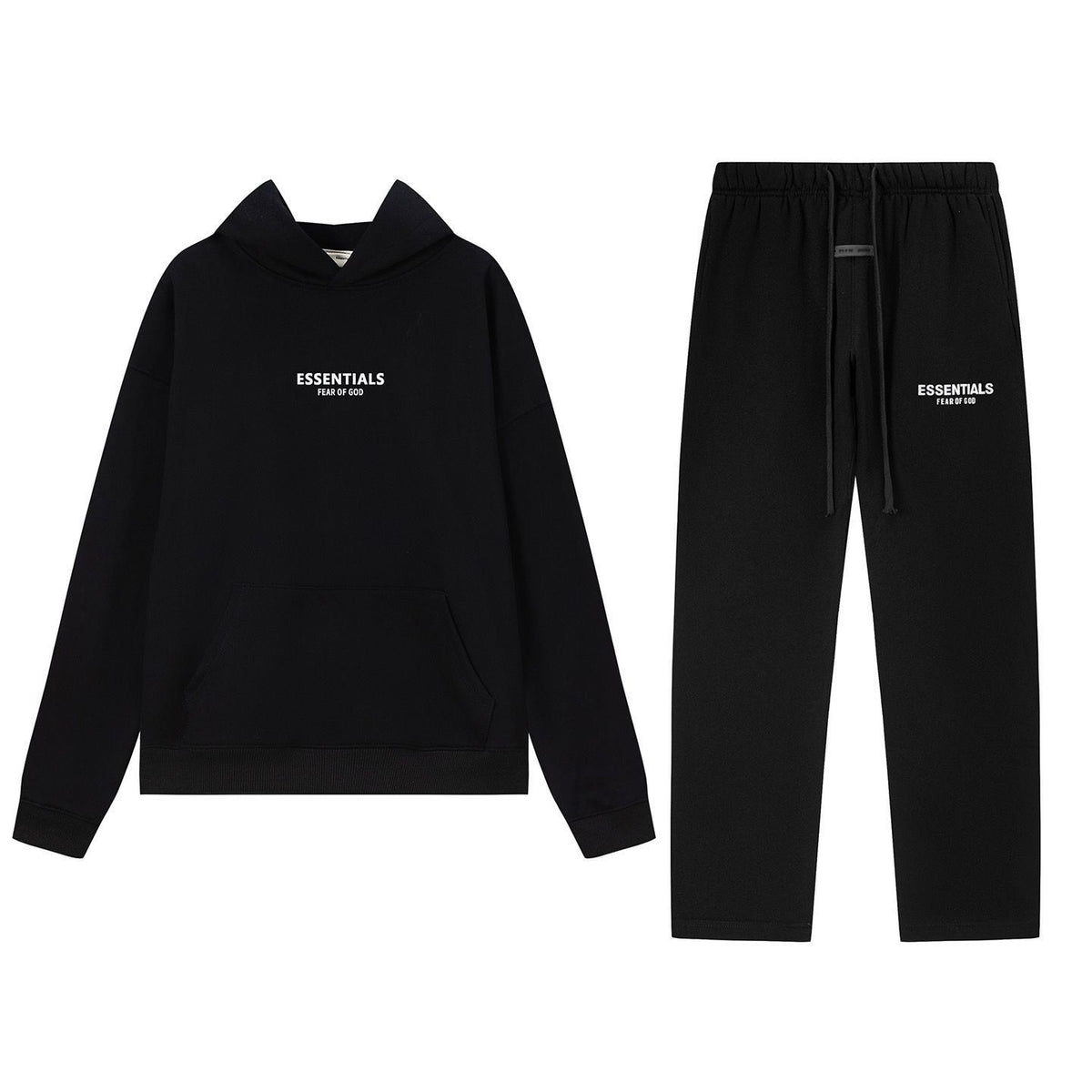 Fear Of God Essentials 3D Silicone Logo Fleece Hoodie Sweatpants Set