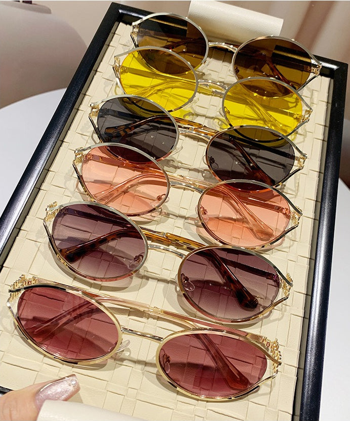 Miu Miu MU52YS Hollow Oval Cat Eye Sunglasses Gradient Lens Women Y2K