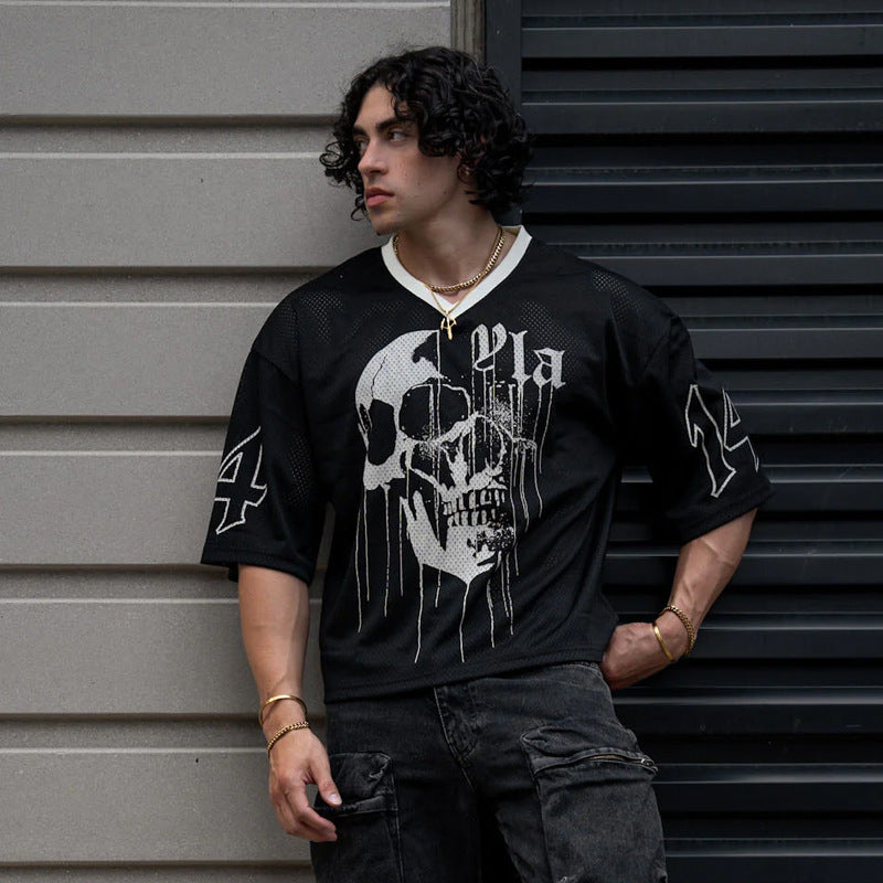 YOUNGLA 4015 Drippy Skull Jersey