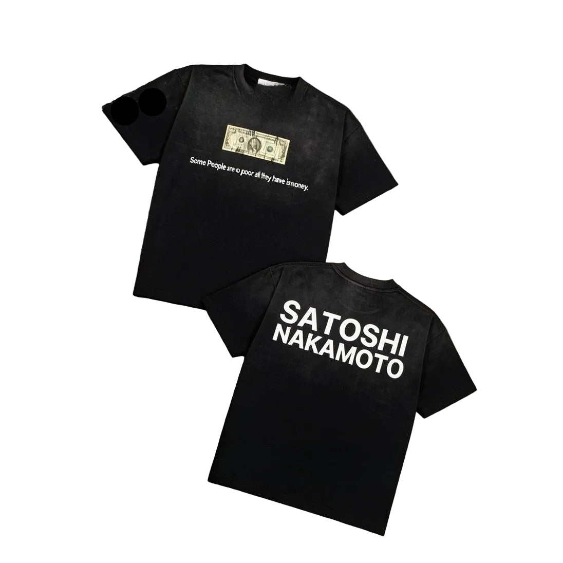 Satoshi Nakamoto Vintage Washed Distressed Crew Neck T Shirt Unisex