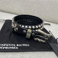 ERD Punk Double Stud Cross Vintage Cow Leather Belt Streetwear Unisex