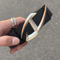 Diesel B-1DR Oval D Logo Leather Belt Futuristic Metal Buckle