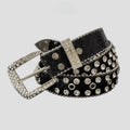 Y2K Western Punk Rhinestone Belt Skull Inlaid Sparkling Hip Hop Waist