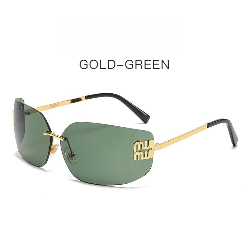 Miu Miu MU 54YS Runway Y2K Rectangle Rimless Womens Sunglasses