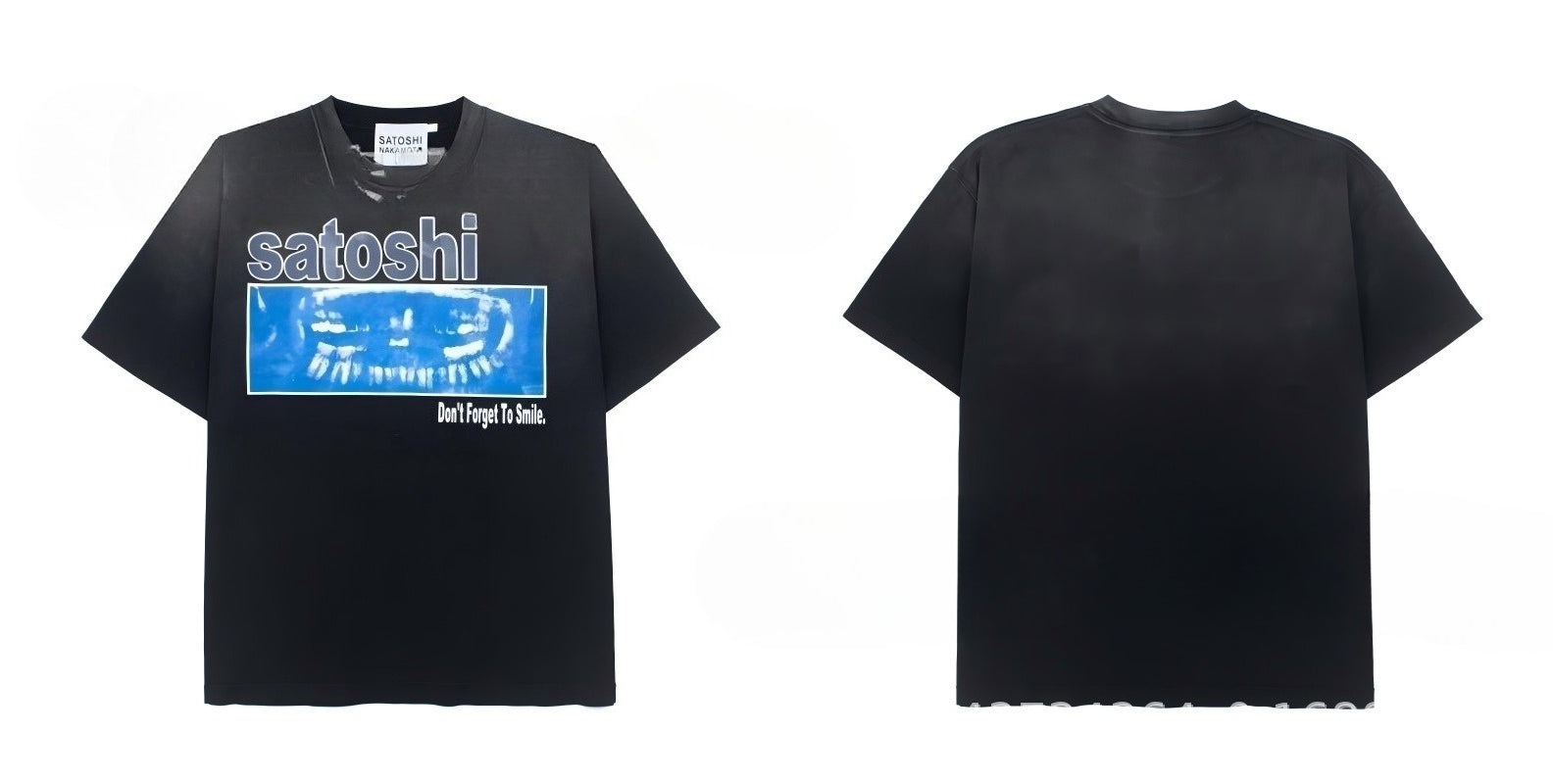 Satoshi Nakamoto Vintage Washed Distressed Crew Neck T Shirt Unisex