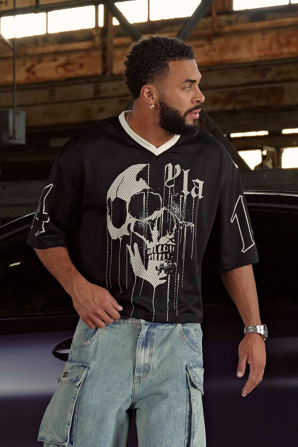 YOUNGLA 4015 Drippy Skull Jersey