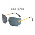Miu Miu MU 54YS Runway Y2K Rectangle Rimless Womens Sunglasses