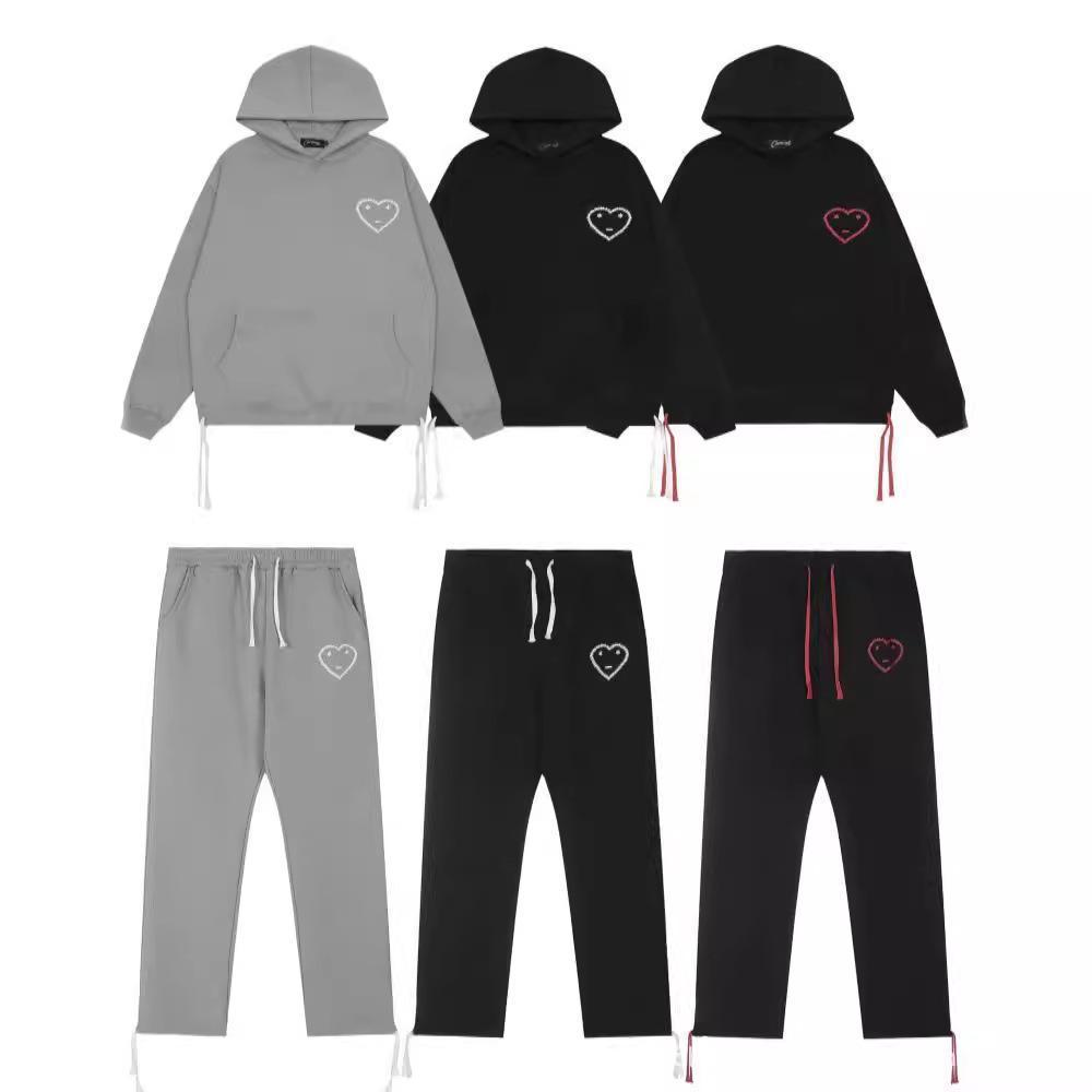 Heart Embroidered Hoodie Sweatpants Set