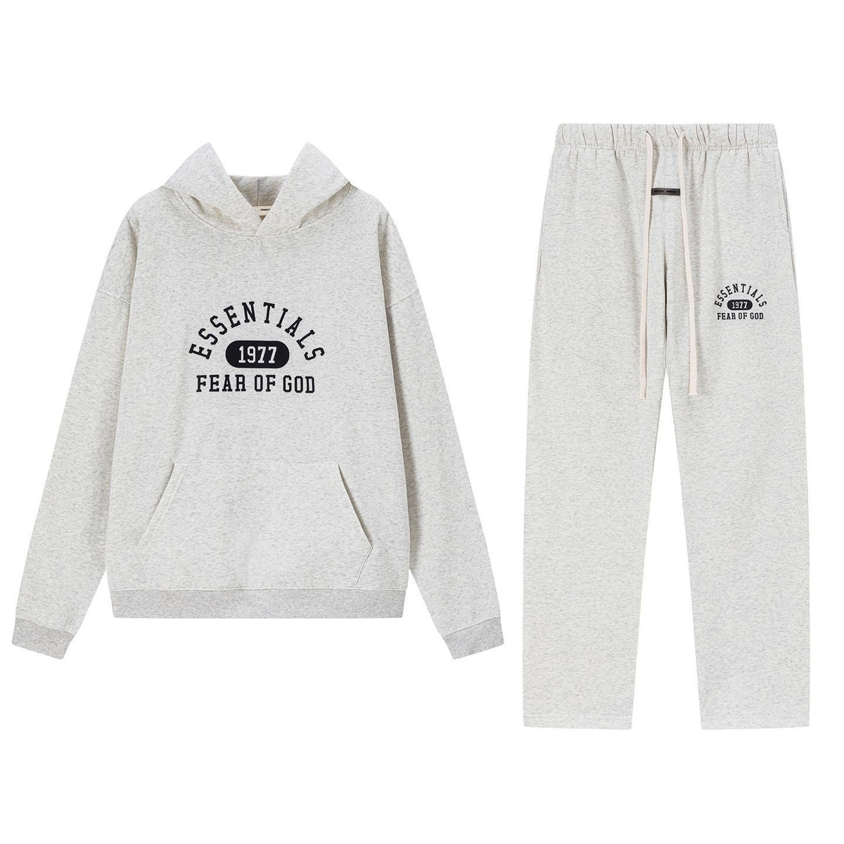Fear Of God Essentials 3D Silicone Logo Fleece Hoodie Sweatpants Set